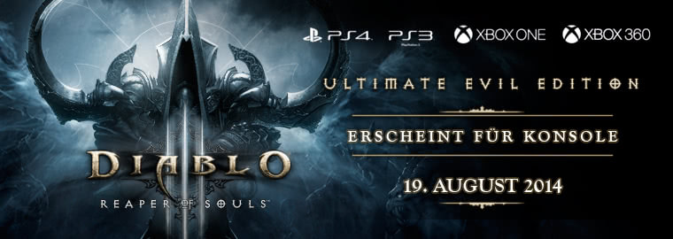 Die Konsolen-Versionen von Diablo 3: Reaper of Souls erscheinen am 19. August 2014