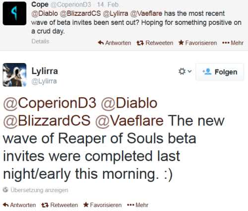 Beta Keys wurden für den Reaper of Souls Betatest verschickt.